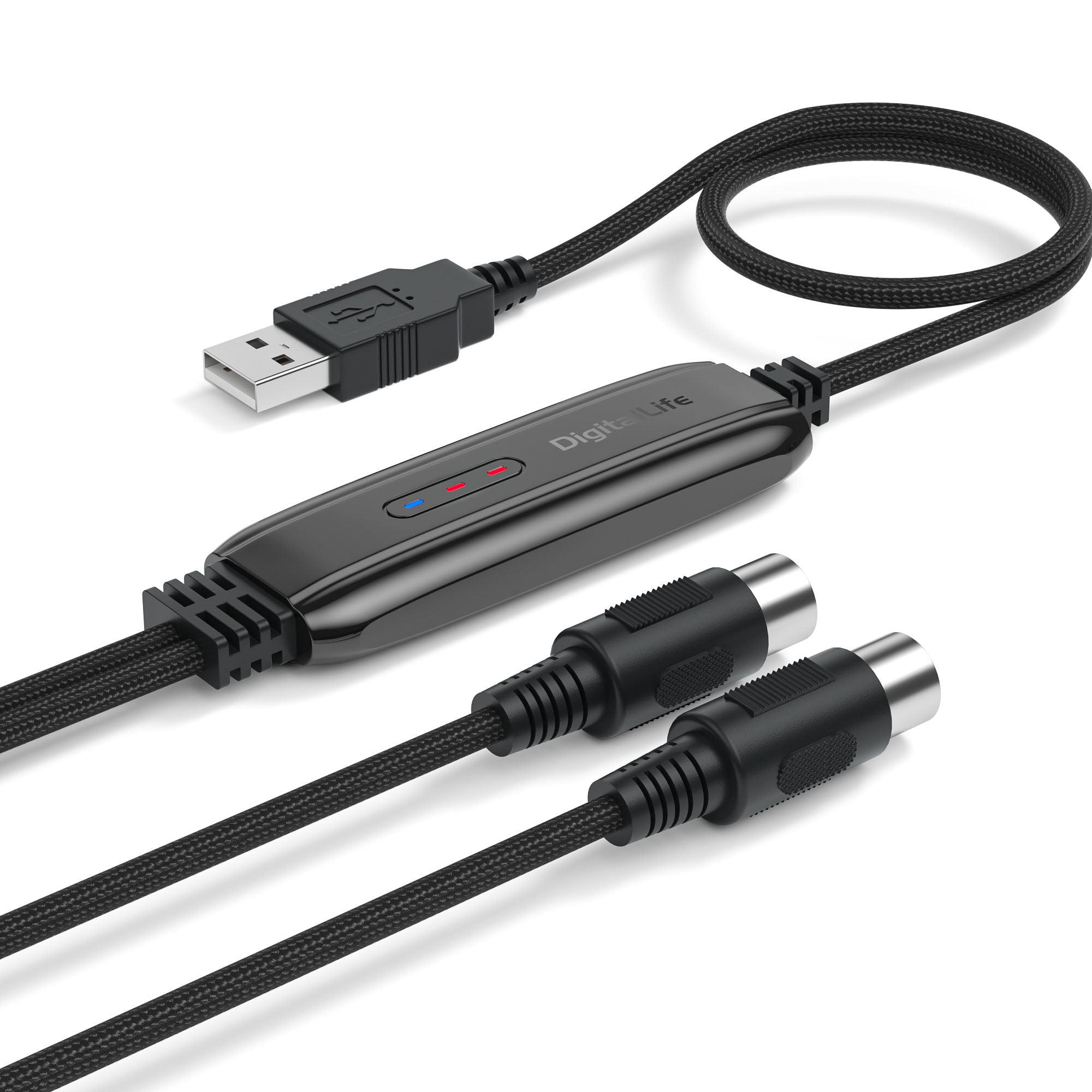 DigitalLife MIDI A01 USB C MIDI Interface with Indicators