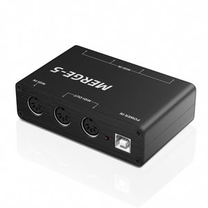 DigitalLife 5-In/2-Out MIDI Merge Box - 5-Pin DIN, Merge-5