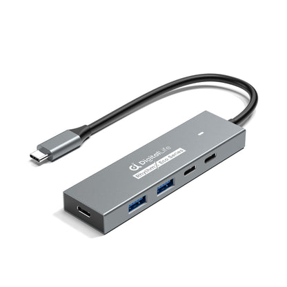 DigitalLife RhythmX Eco Series RX-10G USB-C Hub 10Gbps (2x USB-C + 2x USB-A) USB 3.2 Gen2 Multiport Adapter for Music Producers, MIDI Instruments, and Studio Workflows – Metal Design, OTG Compatible