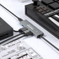 DigitalLife RhythmX Eco Series RX-10G USB-C Hub 10Gbps (2x USB-C + 2x USB-A) USB 3.2 Gen2 Multiport Adapter for Music Producers, MIDI Instruments, and Studio Workflows – Metal Design, OTG Compatible