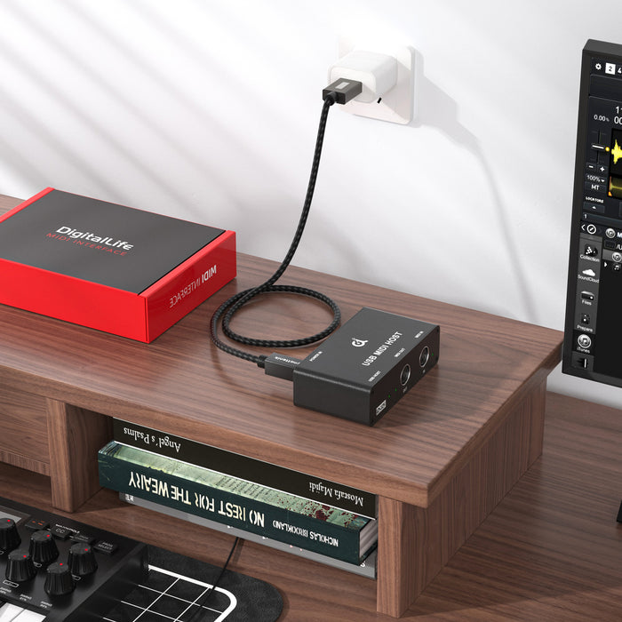 DigitalLife USB MIDI Host - UHOST-I-B, 5 Pin DIN MIDI Interface