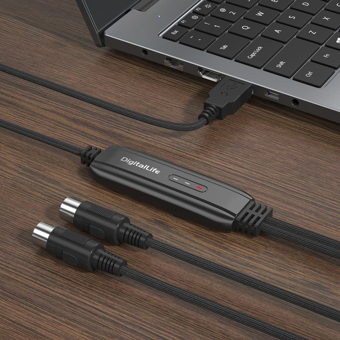 DigitalLife MIDI-A01 | USB MIDI Interface with Indicators