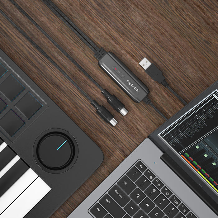 DigitalLife MIDI-A01 | USB MIDI Interface with Indicators