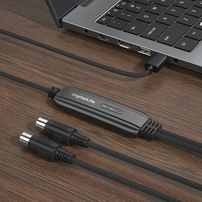 DigitalLife MIDI-C01 | USB-C MIDI Interface with Indicators