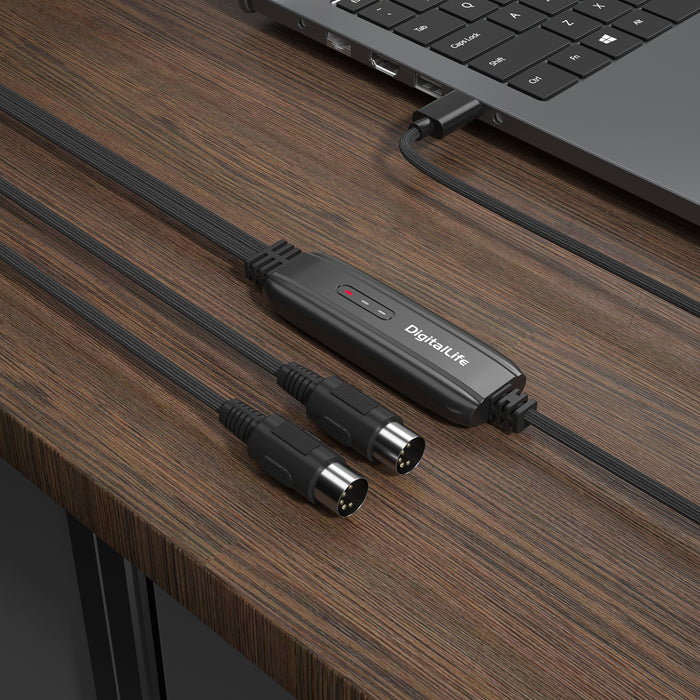 DigitalLife MIDI-C01 | USB-C MIDI Interface with Indicators