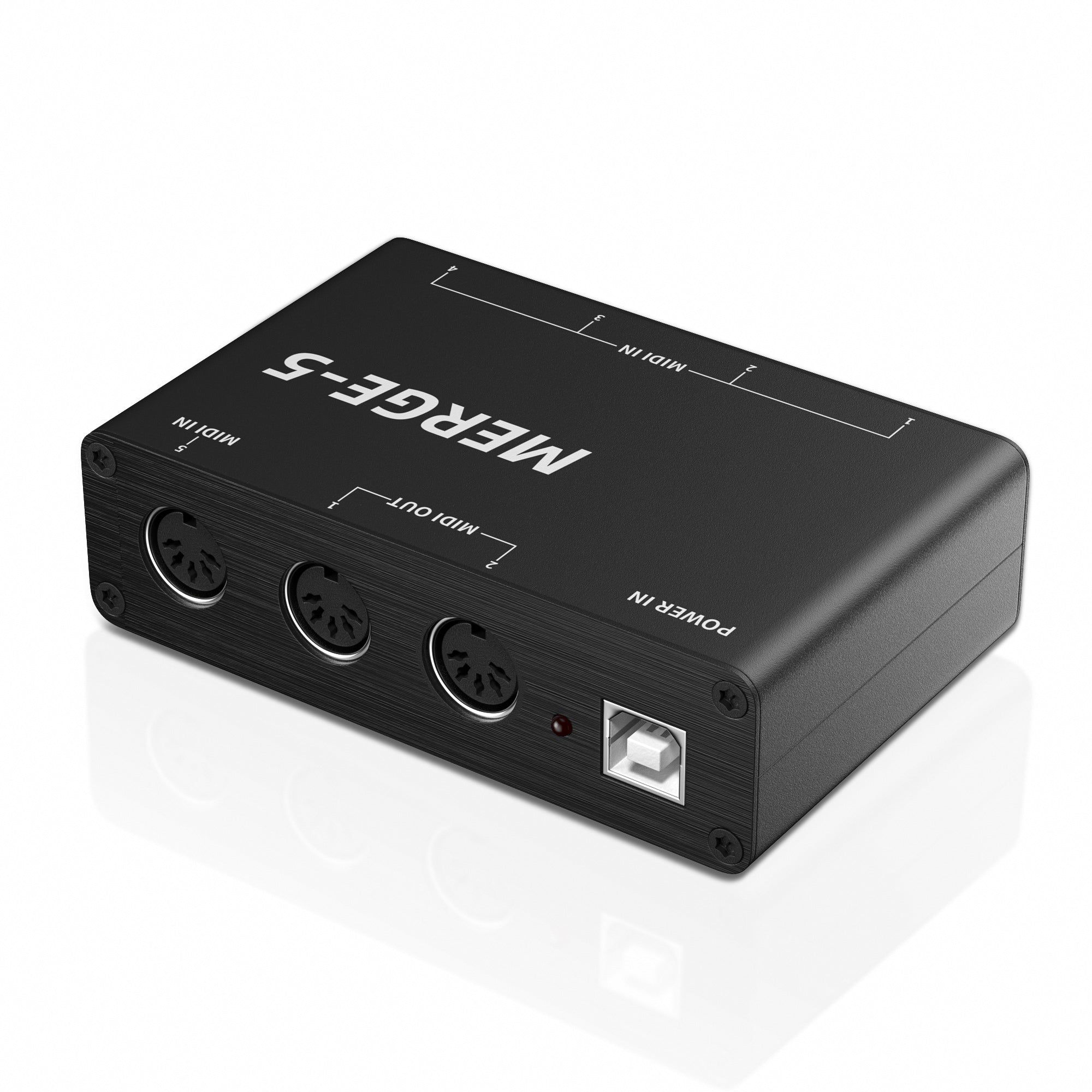 DigitalLife 5-In/2-Out Standalone 5-Pin MIDI-Interface Merge Box - MERGE-5, Metaal DigitalLife 5-In/2-Out Standalone 5-Pin MIDI-Interface Merge Box - MERGE-5, Metaal