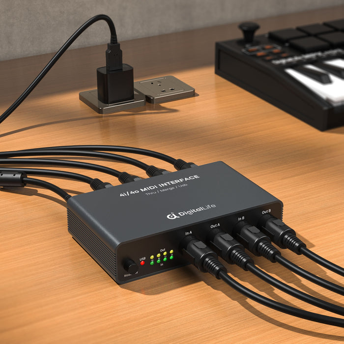 DigitalLife MIDIPHILER-II Multi-Functional 4i/4o MIDI Interface Box