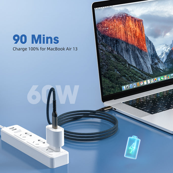 DigitalLife UC10G60-100 USB C Cable 10Gbps - 1m/3.3ft USB 3.1 Type-C Cable - 60W (3A) Power Delivery Charging - Charge & Sync