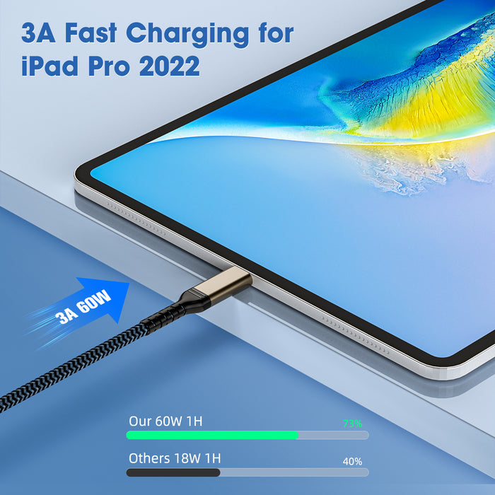 DigitalLife UC10G60-100 USB C Cable 10Gbps - 1m/3.3ft USB 3.1 Type-C Cable - 60W (3A) Power Delivery Charging - Charge & Sync