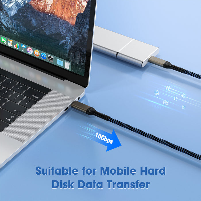DigitalLife UC10G60-100 USB C Cable 10Gbps - 1m/3.3ft USB 3.1 Type-C Cable - 60W (3A) Power Delivery Charging - Charge & Sync
