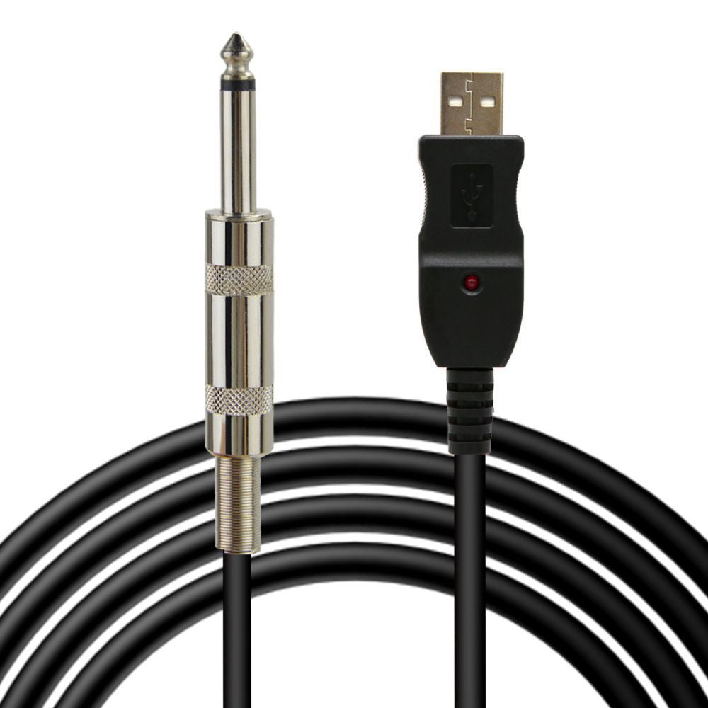 DigitalLife USB Guitar Bass Link Cable - High-Quality Digital Sound - Plug and Play - Mac & Windows Compatible