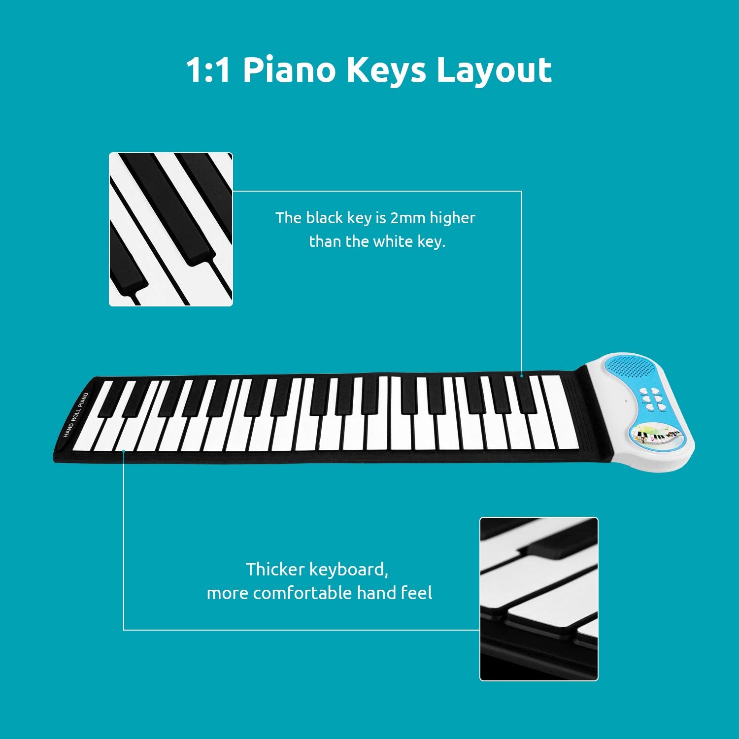 88 Keys Portable Piano With Storage Bag,Keyboard Hand Roll Piano