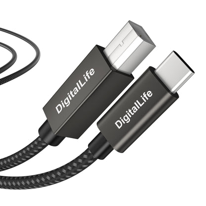 DigitalLife USB Type-C to B MIDI Interface Converter Cable for MIDI Music Instruments