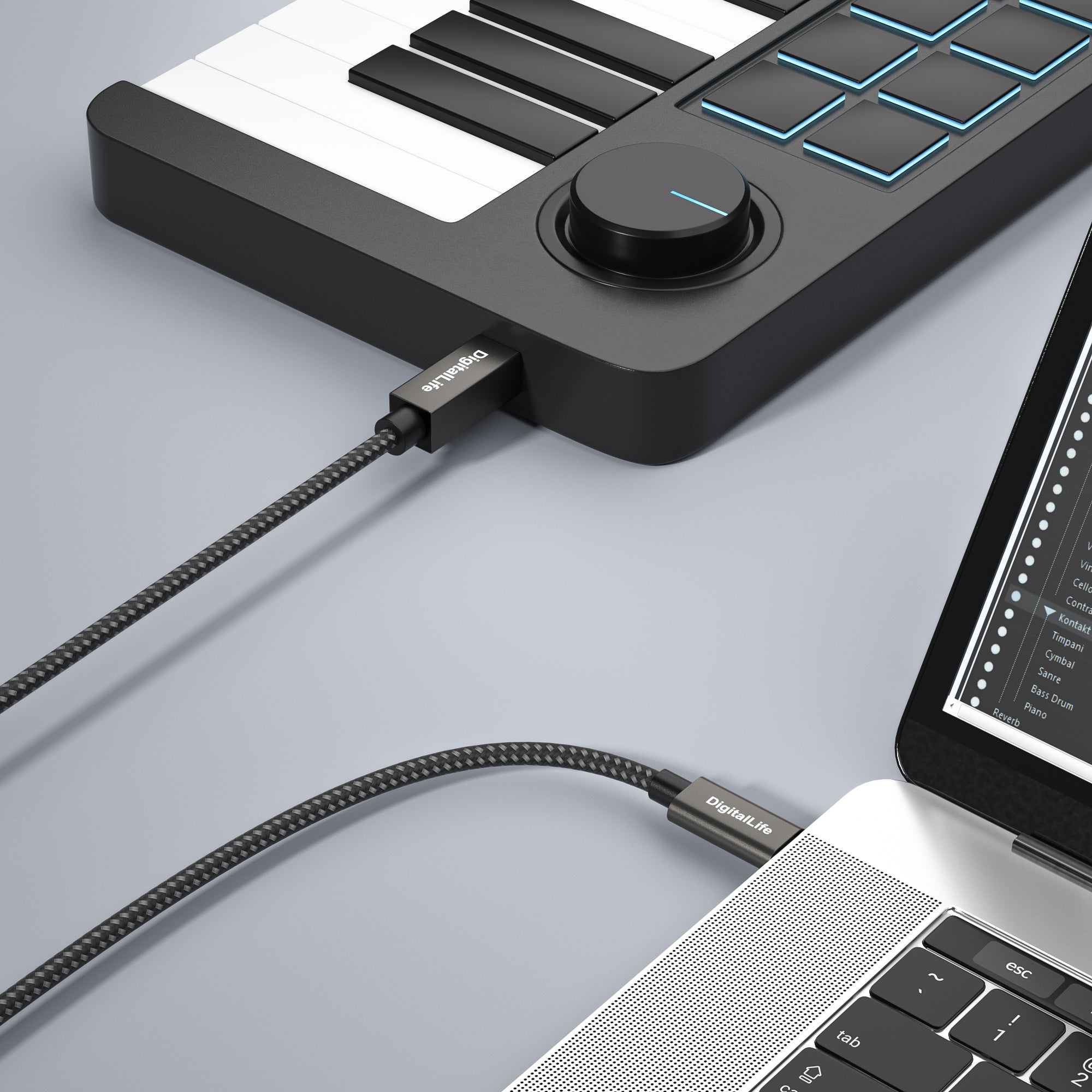 DigitalLife USB Type-C to B MIDI Interface Converter Cable for MIDI Mu