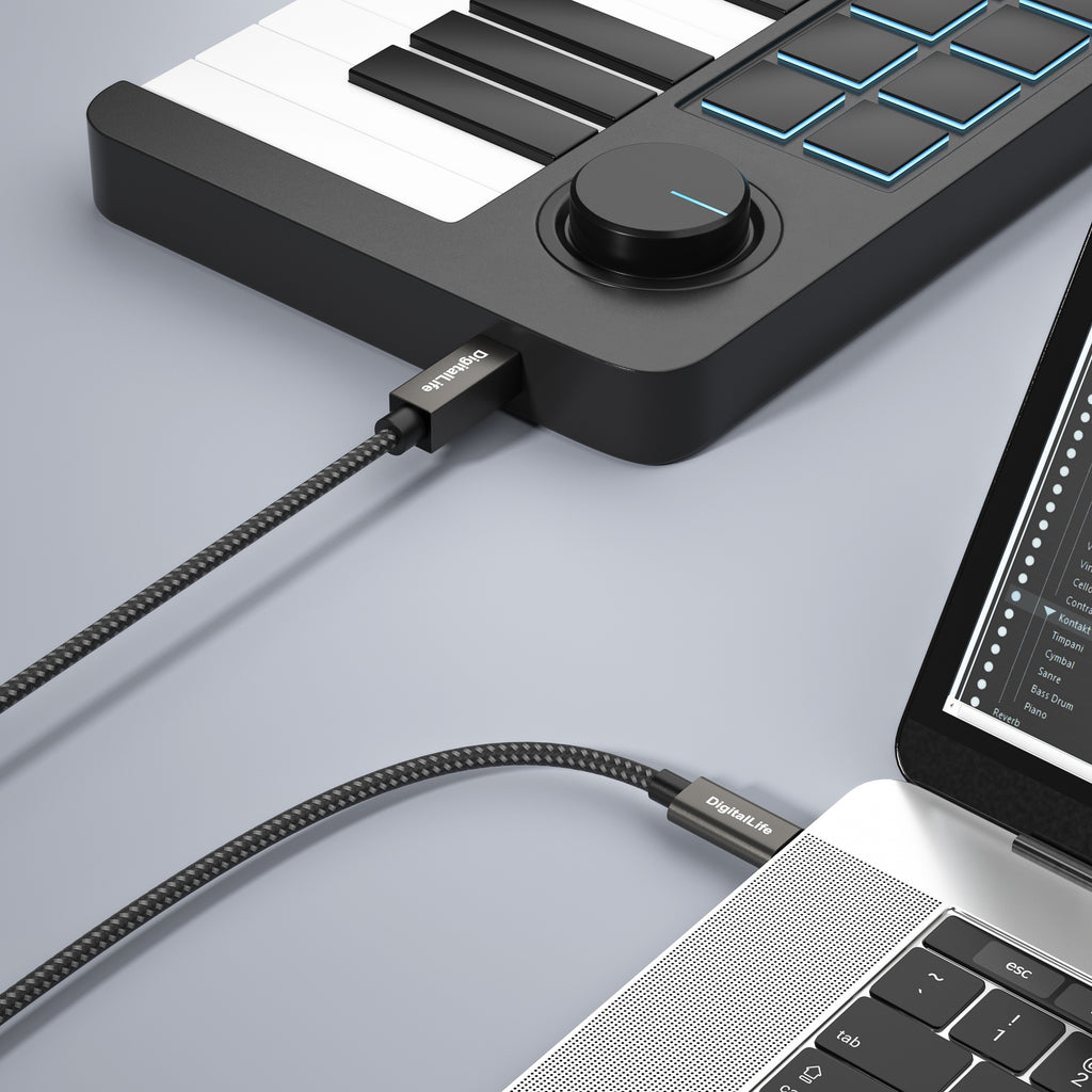 Kunstig fejl Monarch DigitalLife USB Type-C to B MIDI Interface Converter Cable for MIDI Mu
