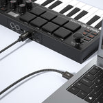 DigitalLife MIDI USB to B MIDI Interface Converter Cable for MIDI Music Instruments, 1.8m, Nylon Braided, Metal
