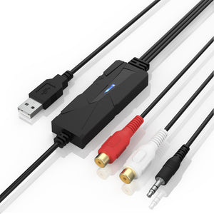 DigitalLife USB 2.0 Audio Capture Card Grabber - Cassette Tapes to Digital MP3 Converter from Stereo RCA/3.5mm Music Interface(AV202-B)