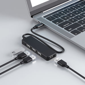 DigitalLife 4-Port USB-C Hub - Mini Hub - USB-C to 4x USB-A - USB 2.0