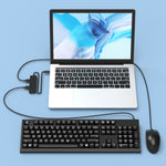 DigitalLife 4-Port USB-C Hub - Mini Hub - USB-C to 4x USB-A - USB 2.0